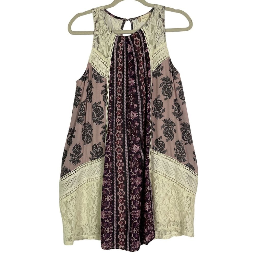 Altar'd State Swing Patchwork Lace Mini Dress, Sm… - image 1